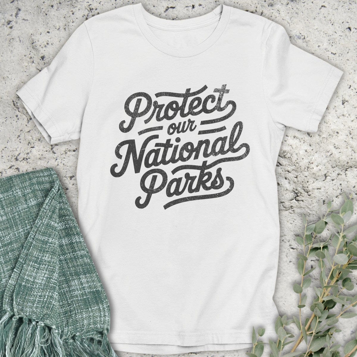 Stepping Green T-Shirt Protect National Parks Script T-Shirt