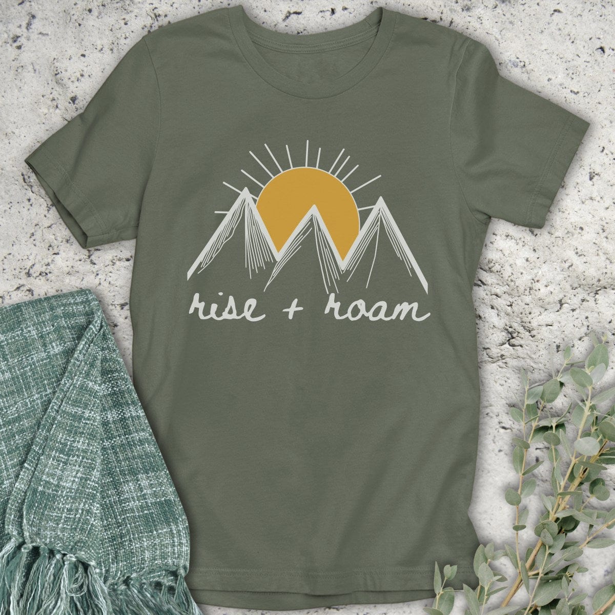 Stepping Green T-Shirt Rise and Roam T-Shirt