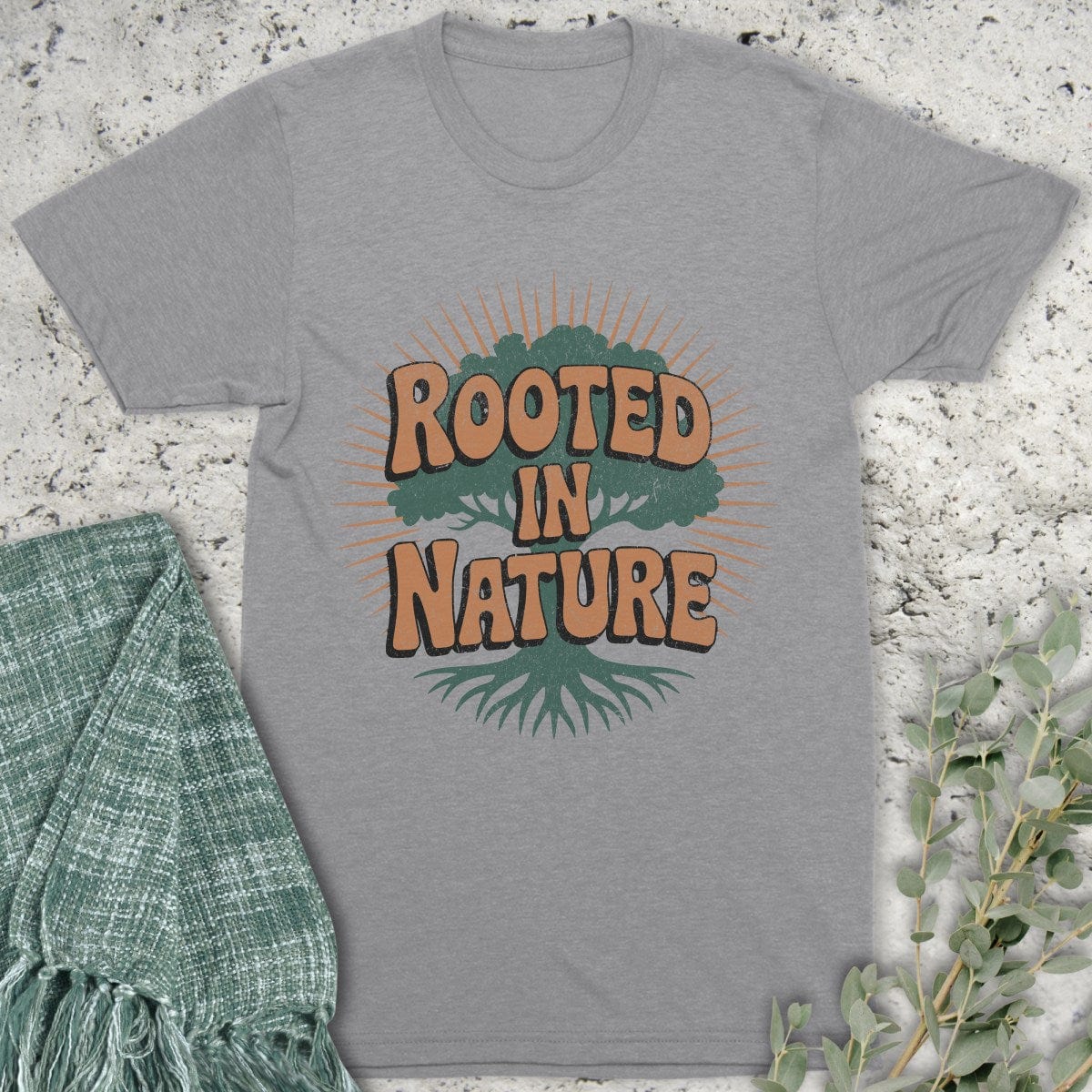 Stepping Green T-Shirt Rooted in Nature Rays T-Shirt