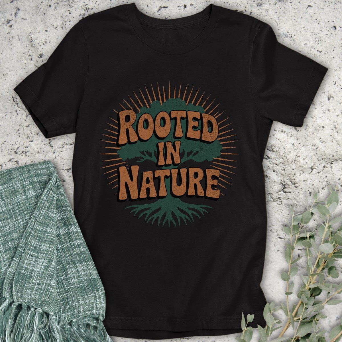Stepping Green T-Shirt Rooted in Nature Rays T-Shirt
