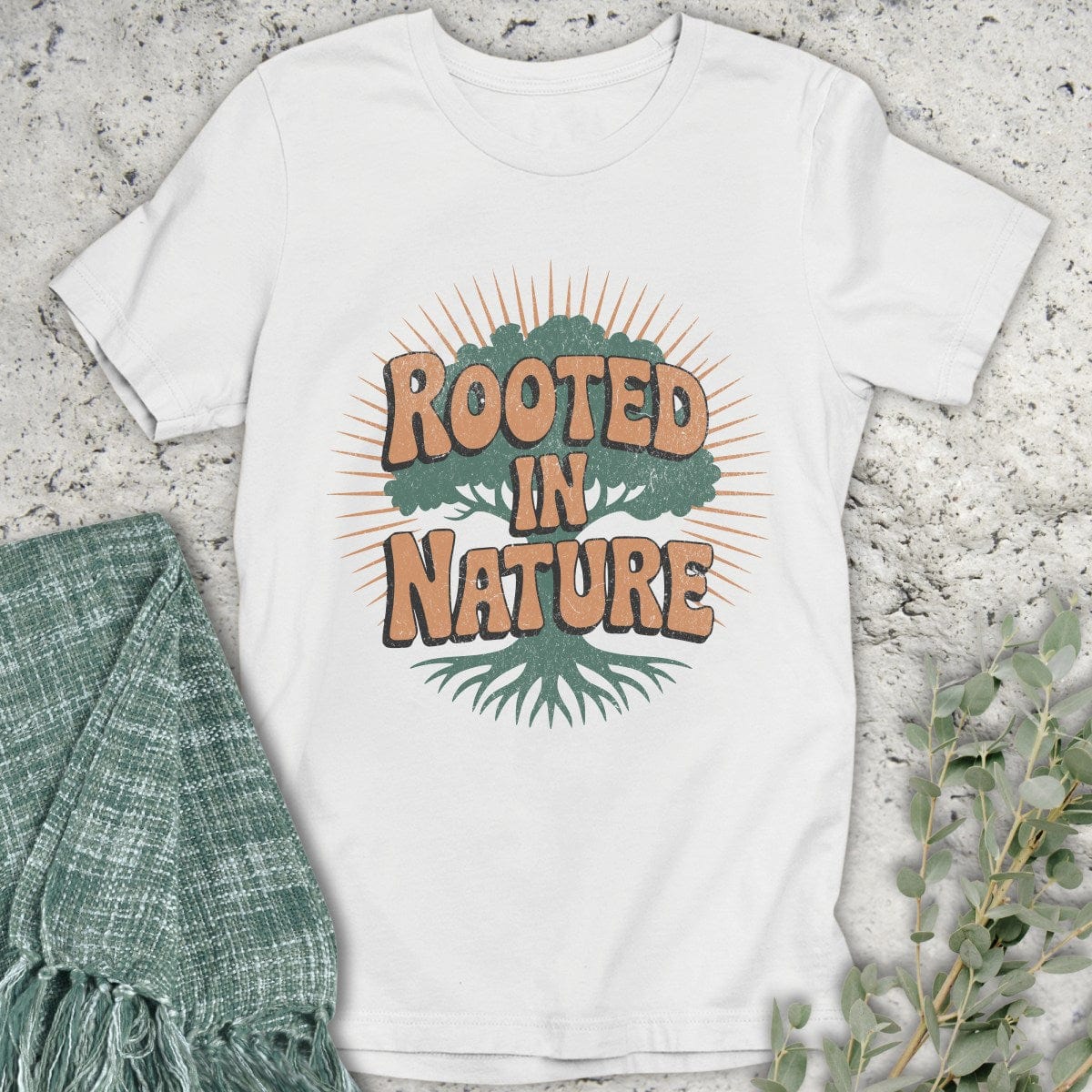 Stepping Green T-Shirt Rooted in Nature Rays T-Shirt