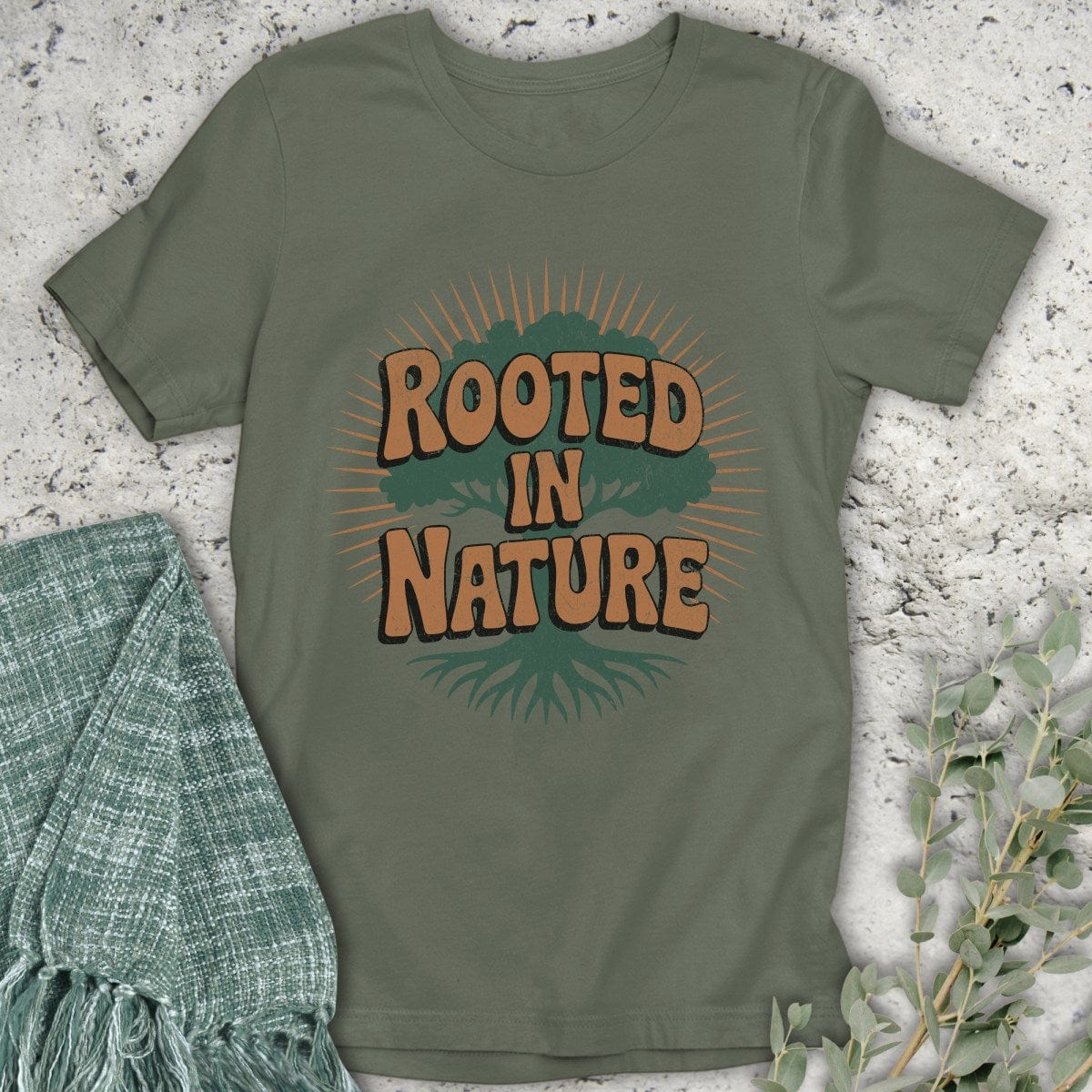 Stepping Green T-Shirt Rooted in Nature Rays T-Shirt
