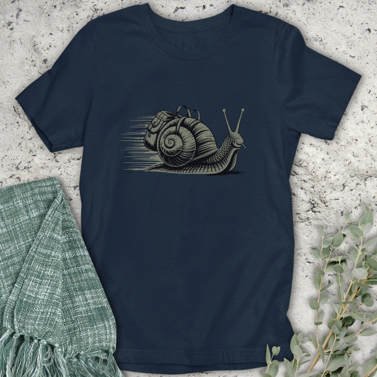 Stepping Green T-Shirt Snail on Trail T-Shirt