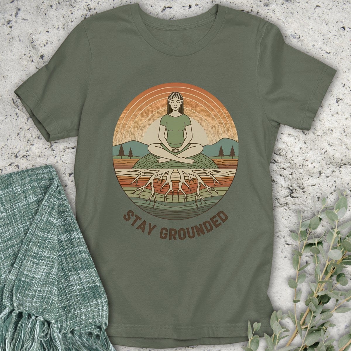 Stepping Green T-Shirt Stay Grounded T-Shirt