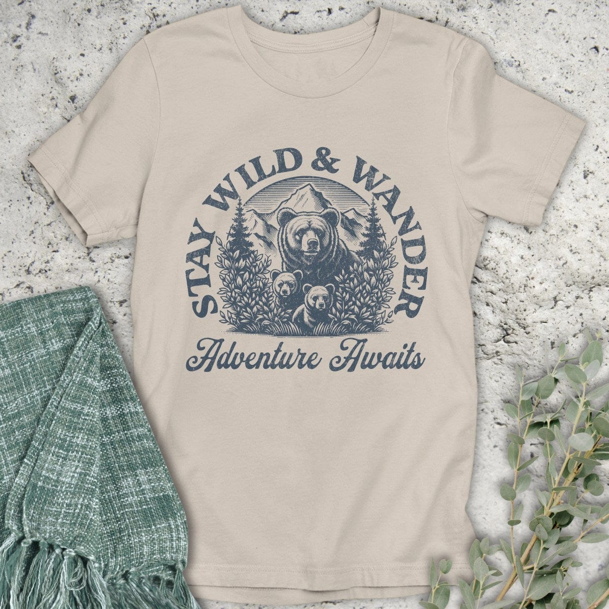 Stepping Green T-Shirt Stay Wild and Wander T-Shirt