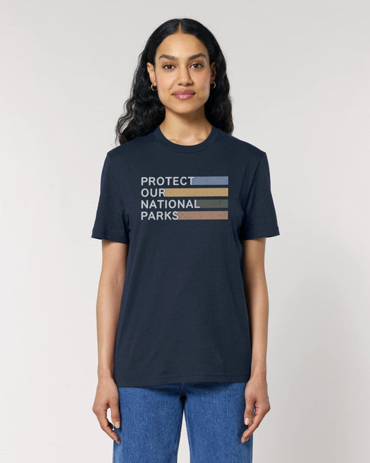 Stepping Green T-Shirt Striped Protect Parks T-Shirt