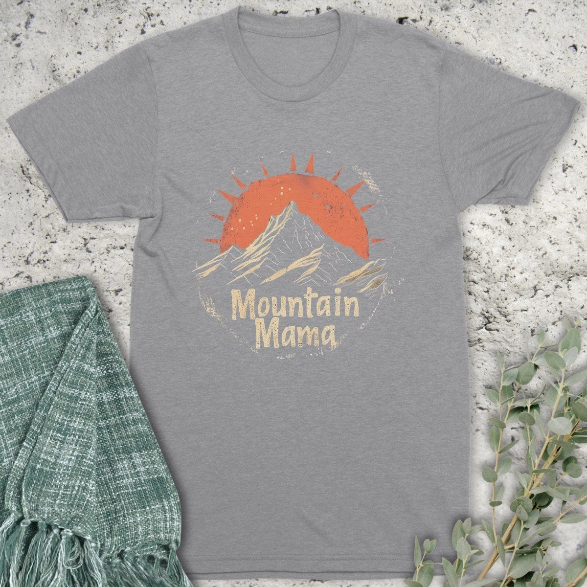 Stepping Green T-Shirt Sunset Mountain Mama T-Shirt