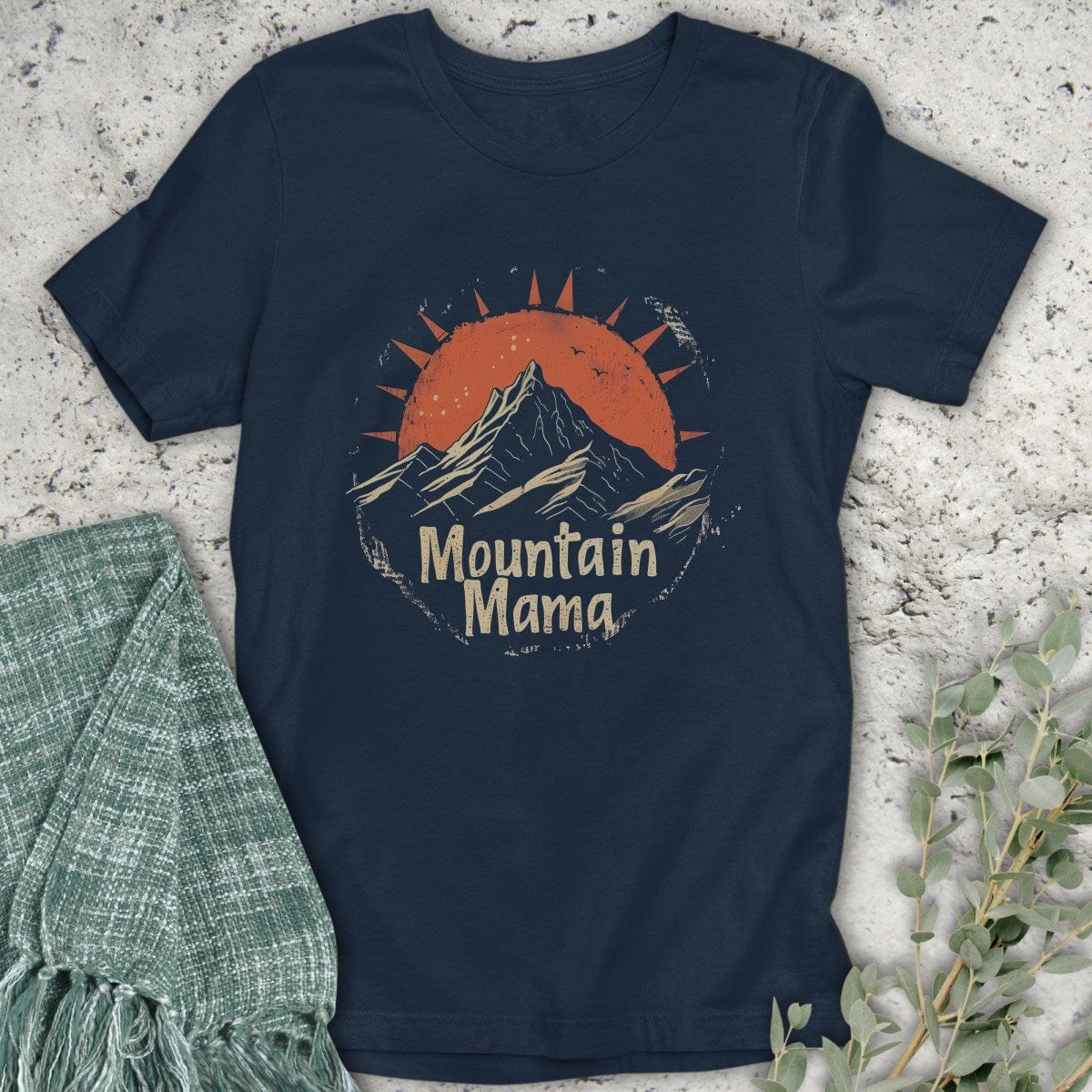 Stepping Green T-Shirt Sunset Mountain Mama T-Shirt
