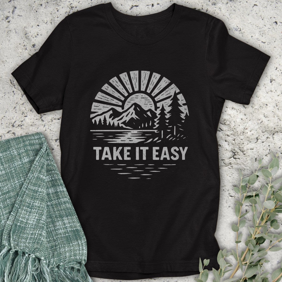 Stepping Green T-Shirt Take It Easy Badge T-Shirt
