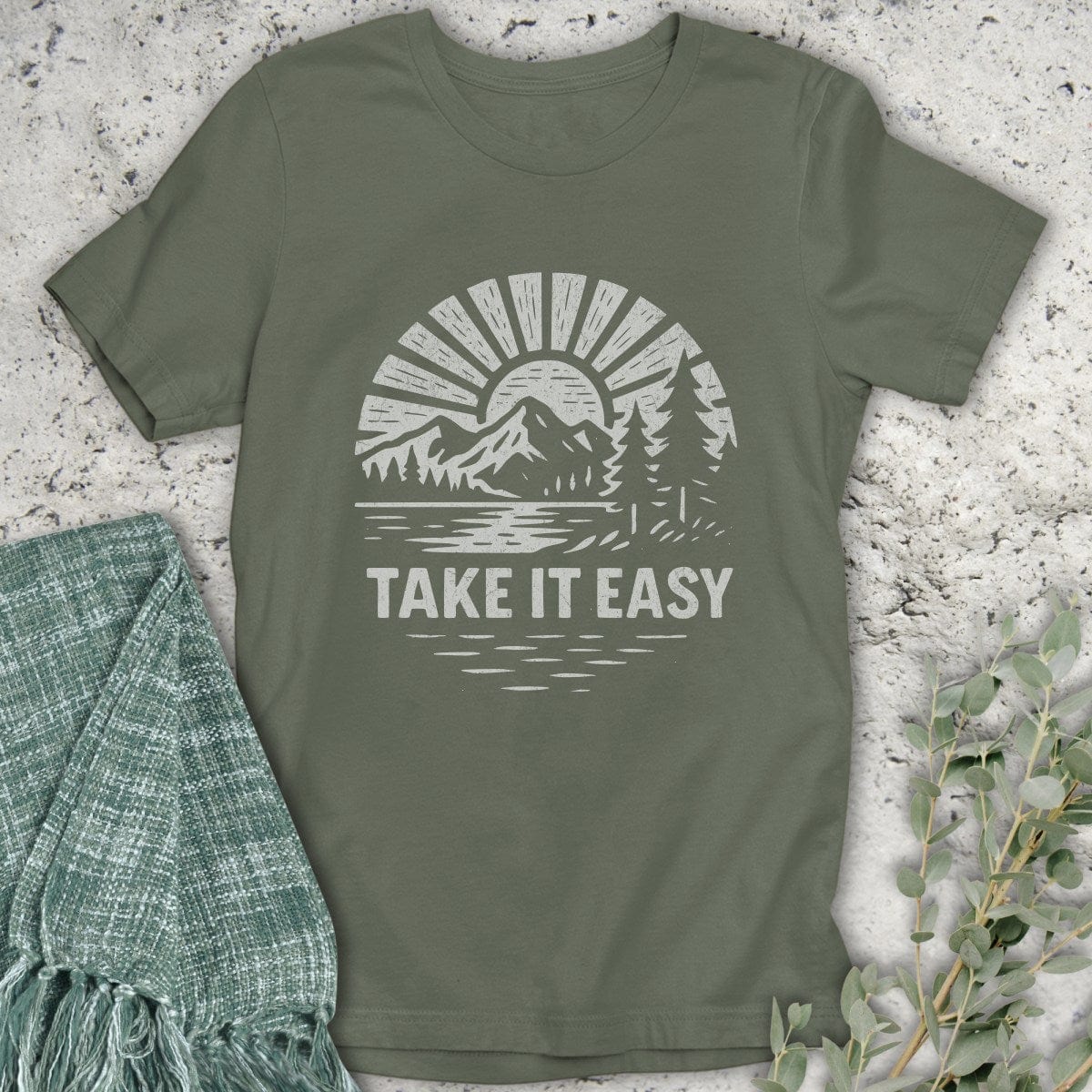 Stepping Green T-Shirt Take It Easy Badge T-Shirt