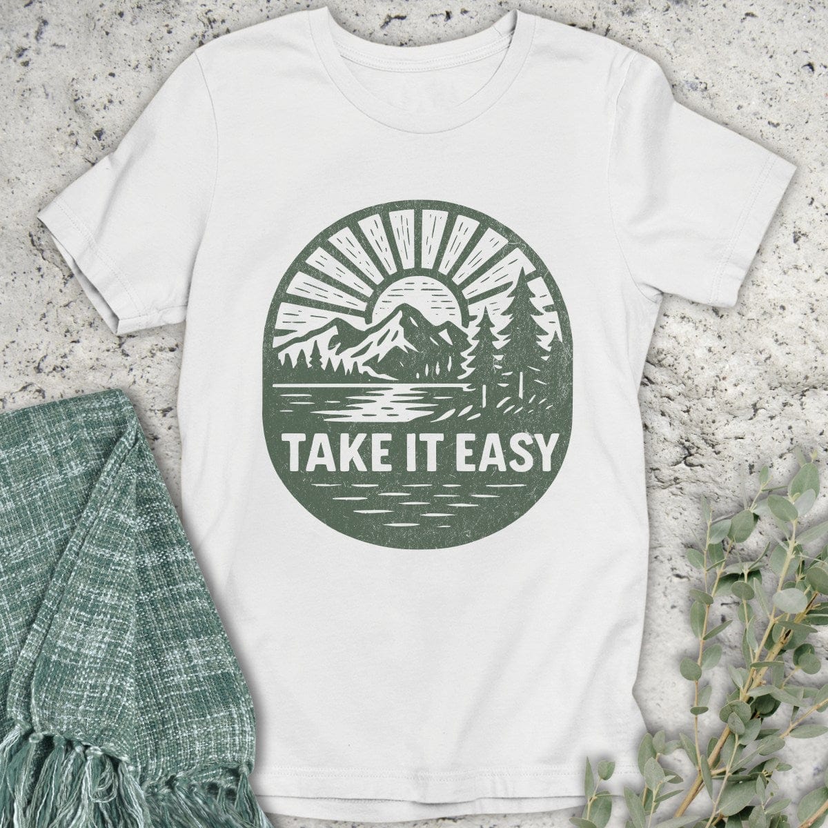 Stepping Green T-Shirt Take It Easy Badge T-Shirt