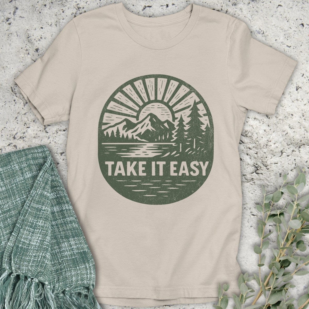Stepping Green T-Shirt Take It Easy Badge T-Shirt