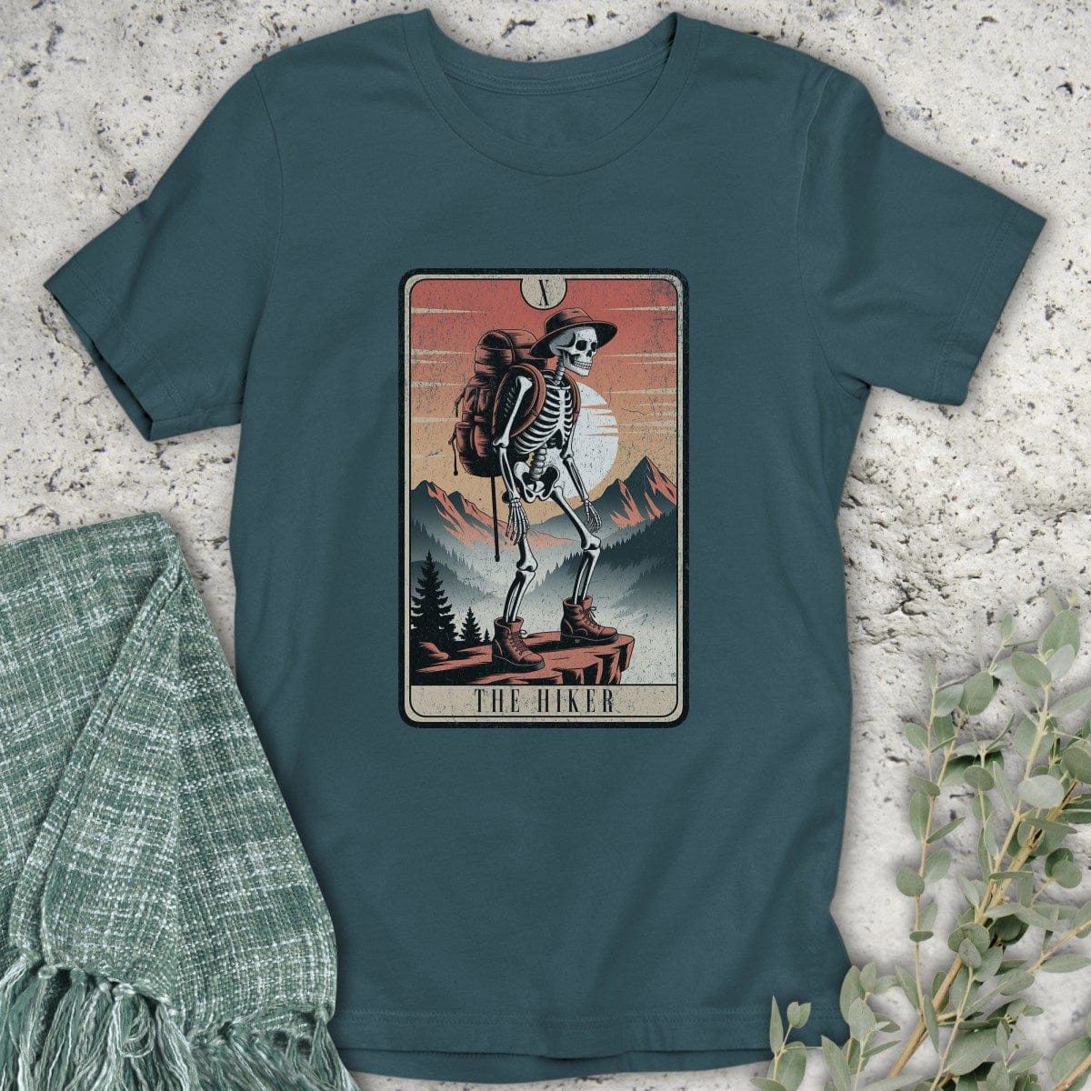 Stepping Green T-Shirt Tarot Hiker Organic T-Shirt