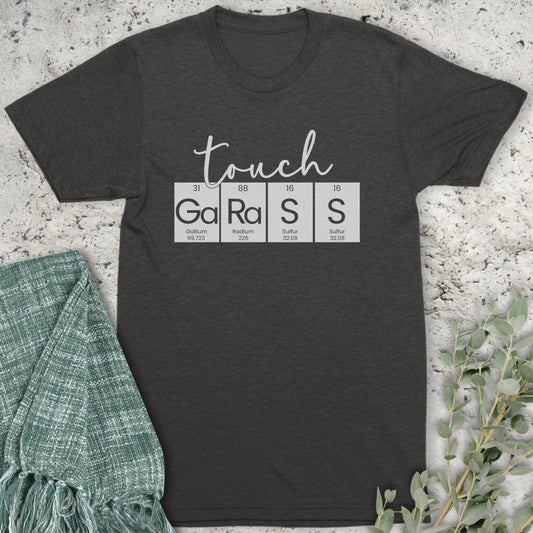 Stepping Green T-Shirt Touch Grass Periodic Table T-Shirt