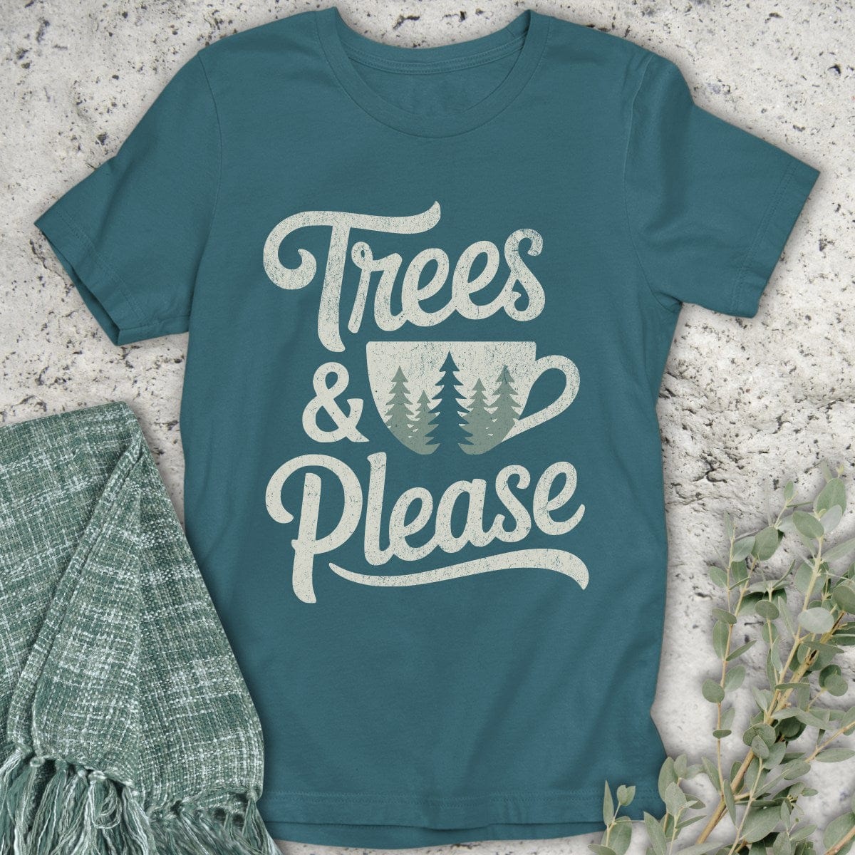 Stepping Green T-Shirt Trees and Tea T-Shirt