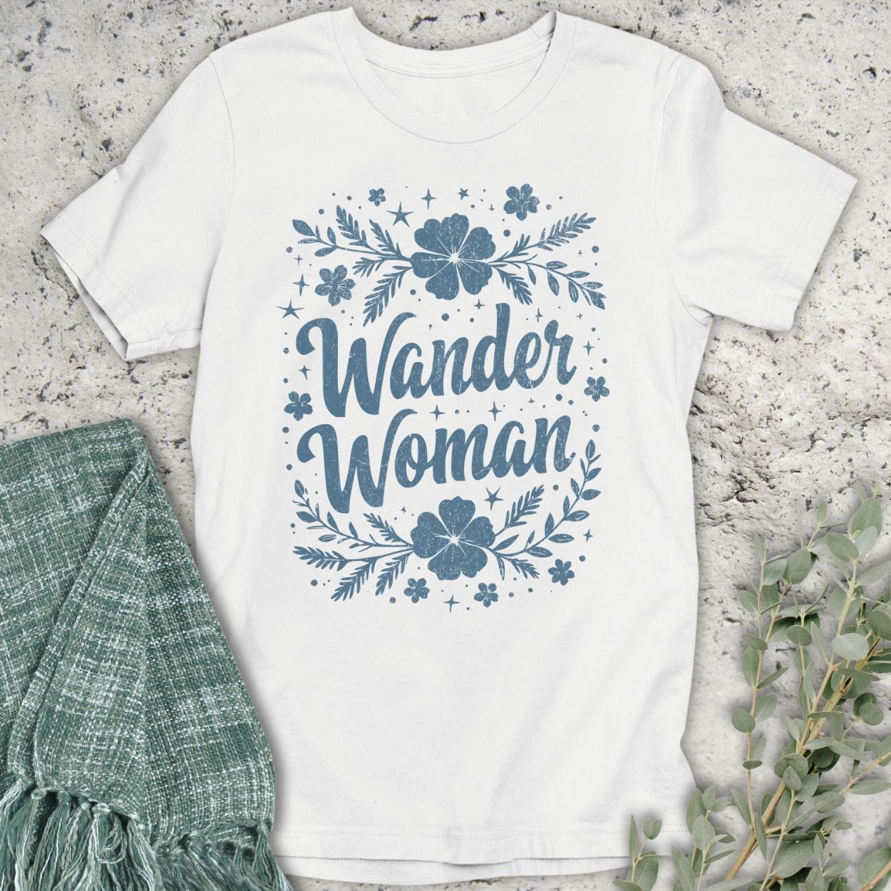 Stepping Green T-Shirt Wander Woman Flowers T-Shirt