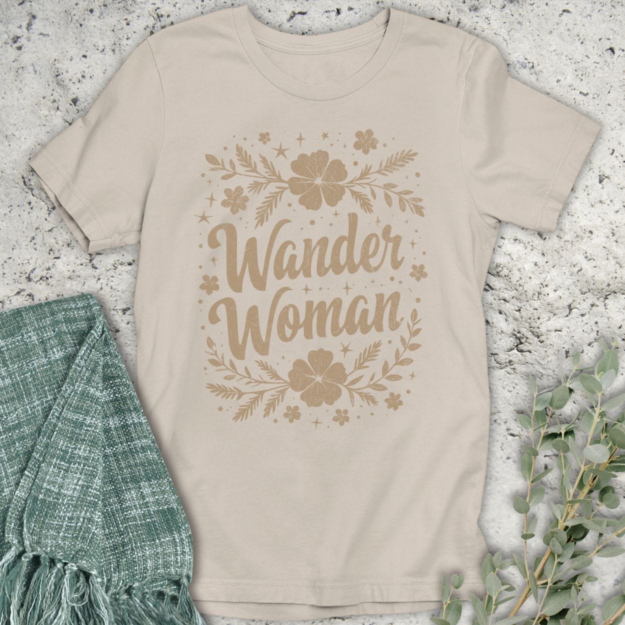 Stepping Green T-Shirt Wander Woman Flowers T-Shirt