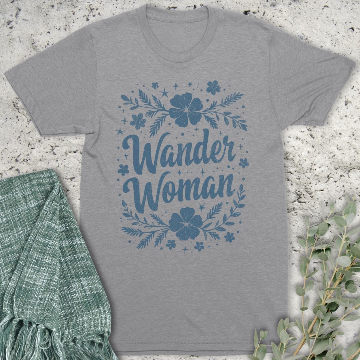 Stepping Green T-Shirt Wander Woman Flowers T-Shirt