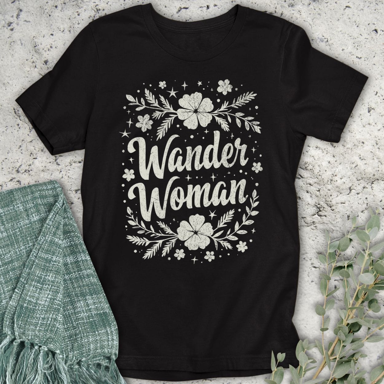 Stepping Green T-Shirt Wander Woman Flowers T-Shirt