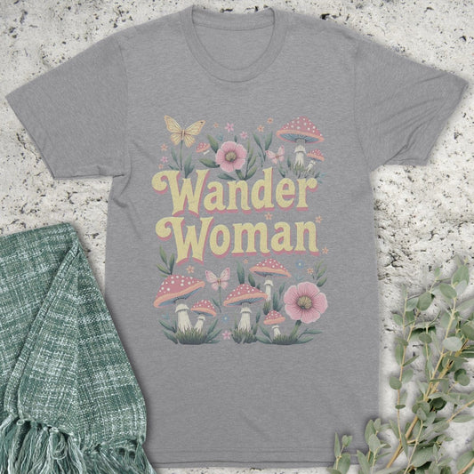 Stepping Green T-Shirt Wander Woman Mushroom T-Shirt