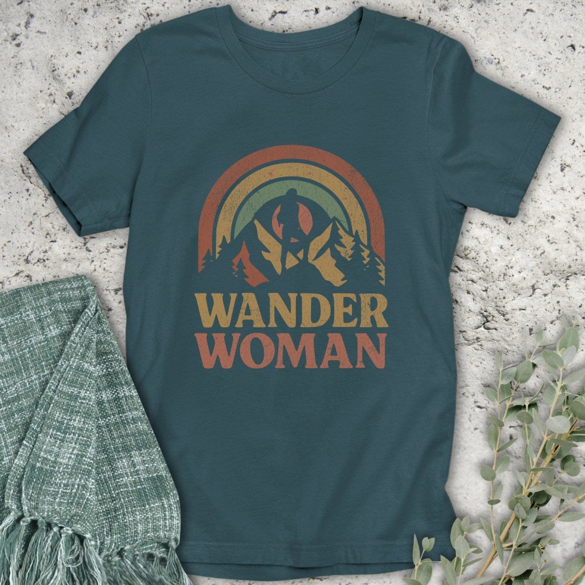 Stepping Green T-Shirt Wander Woman Rainbow Organic T-Shirt
