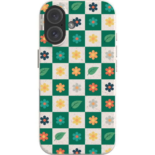 Leaf and Flower Checkerboard Bio Case