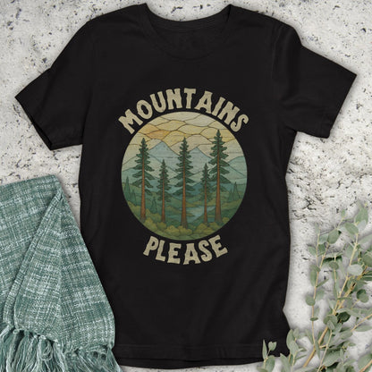 Stained Glass Mountains Please T-Shirt