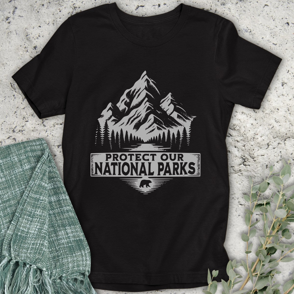 Black and White Protect Parks T-Shirt