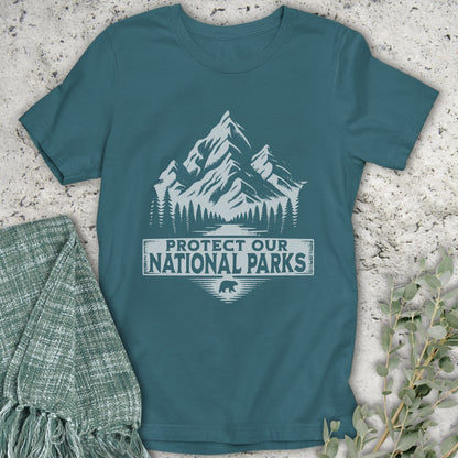 Black and White Protect Parks T-Shirt
