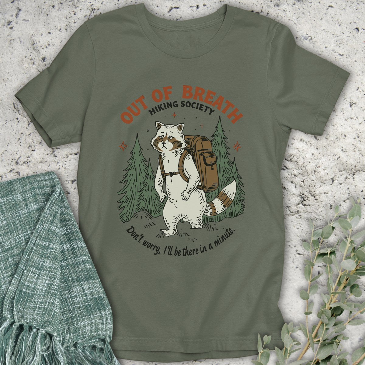 Albino Racoon Hiking Society T-Shirt
