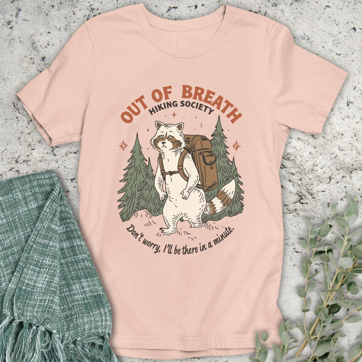 Albino Racoon Hiking Society T-Shirt