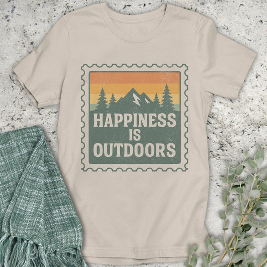 Happiness Is Outdoors Stamp T-Shirt