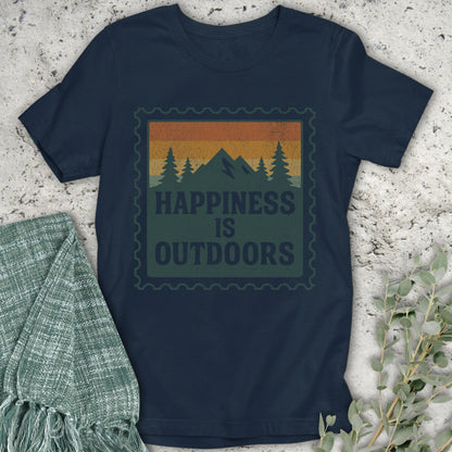 Happiness Is Outdoors Stamp T-Shirt