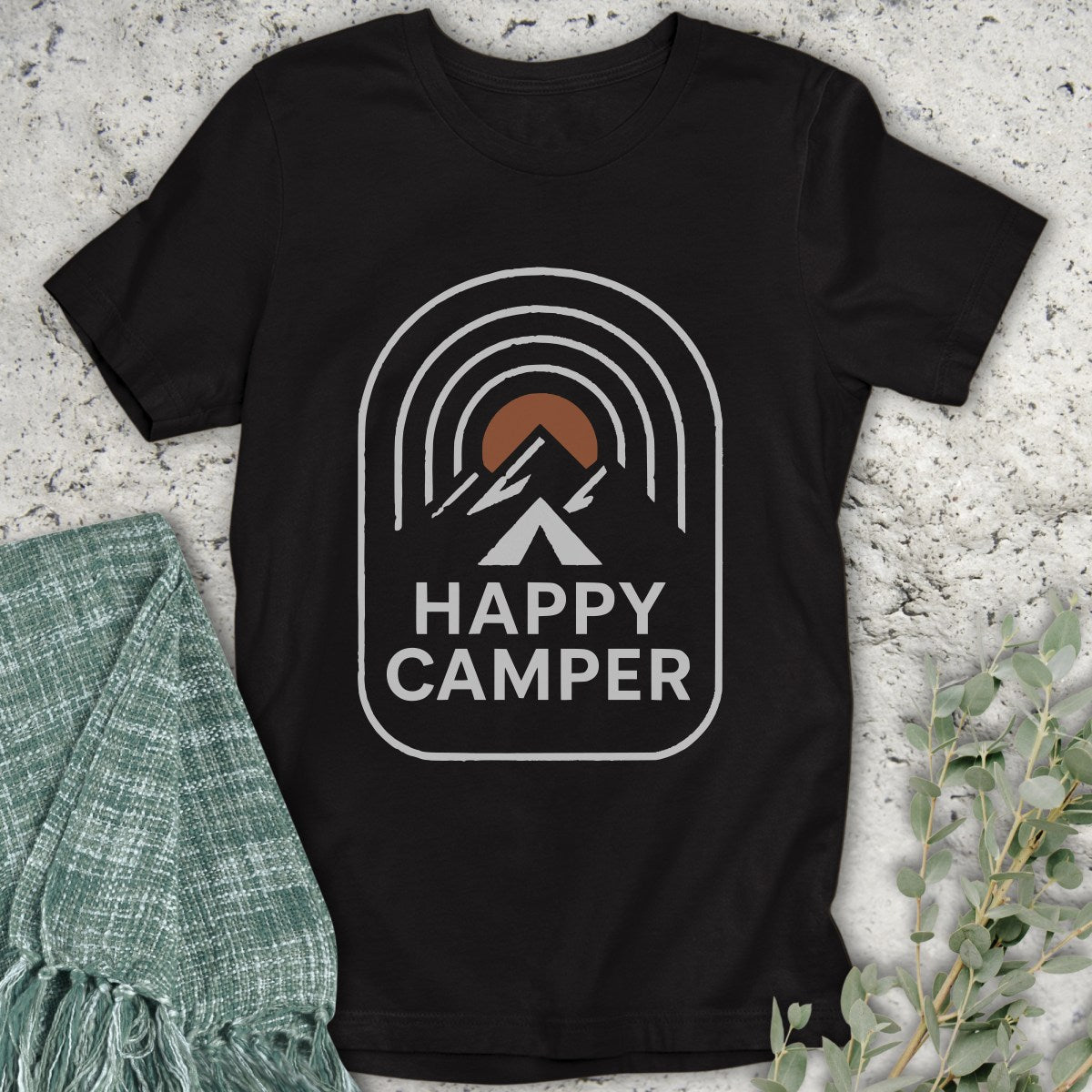 Happy Camper Line Art T-Shirt