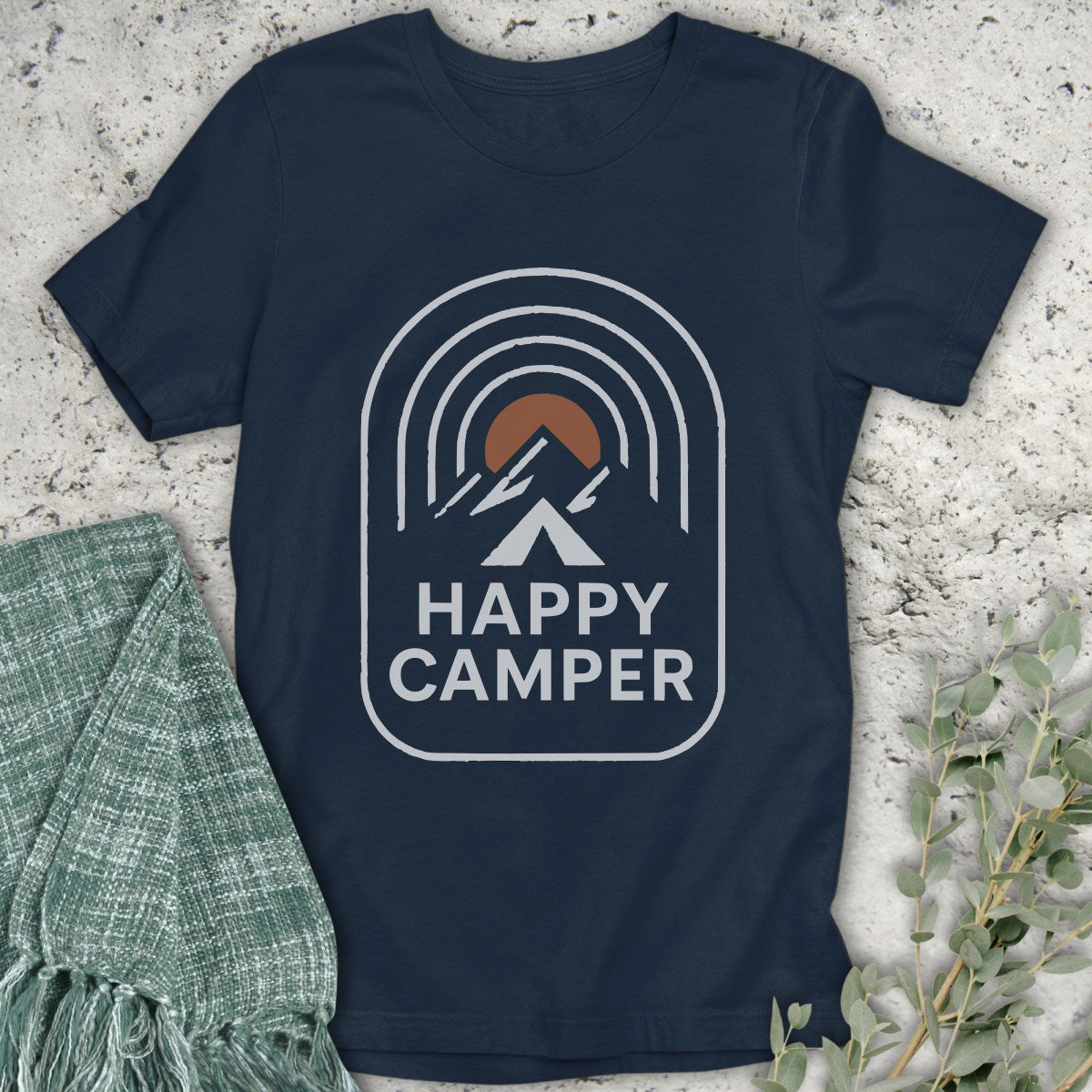 Happy Camper Line Art T-Shirt