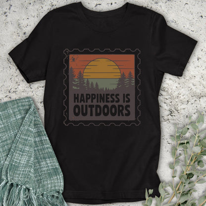 Happiness Is Outdoors Stamp T-Shirt