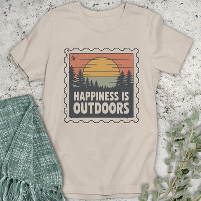 Happiness Is Outdoors Stamp T-Shirt