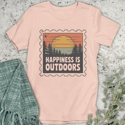 Happiness Is Outdoors Stamp T-Shirt