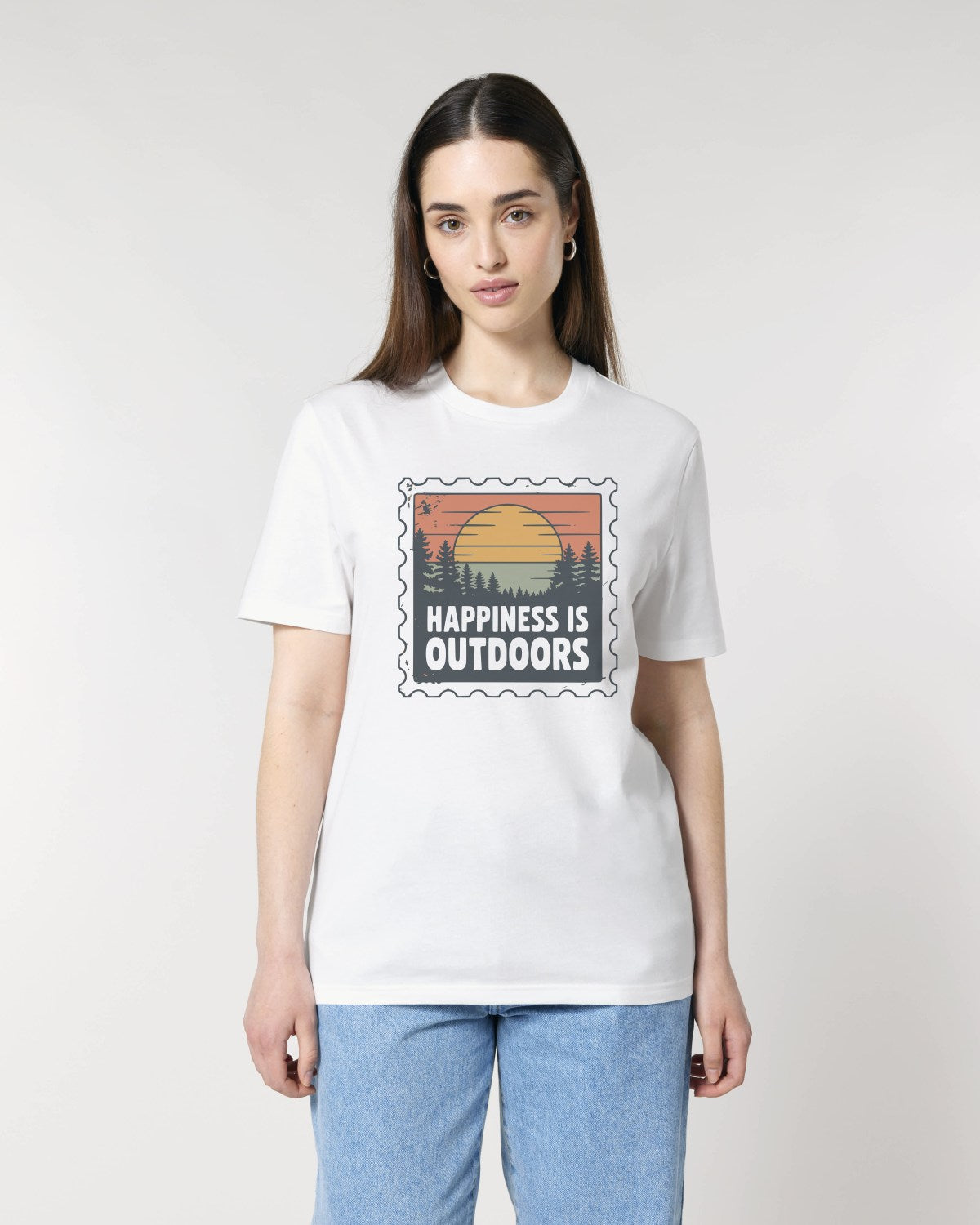 Happiness Is Outdoors Stamp T-Shirt