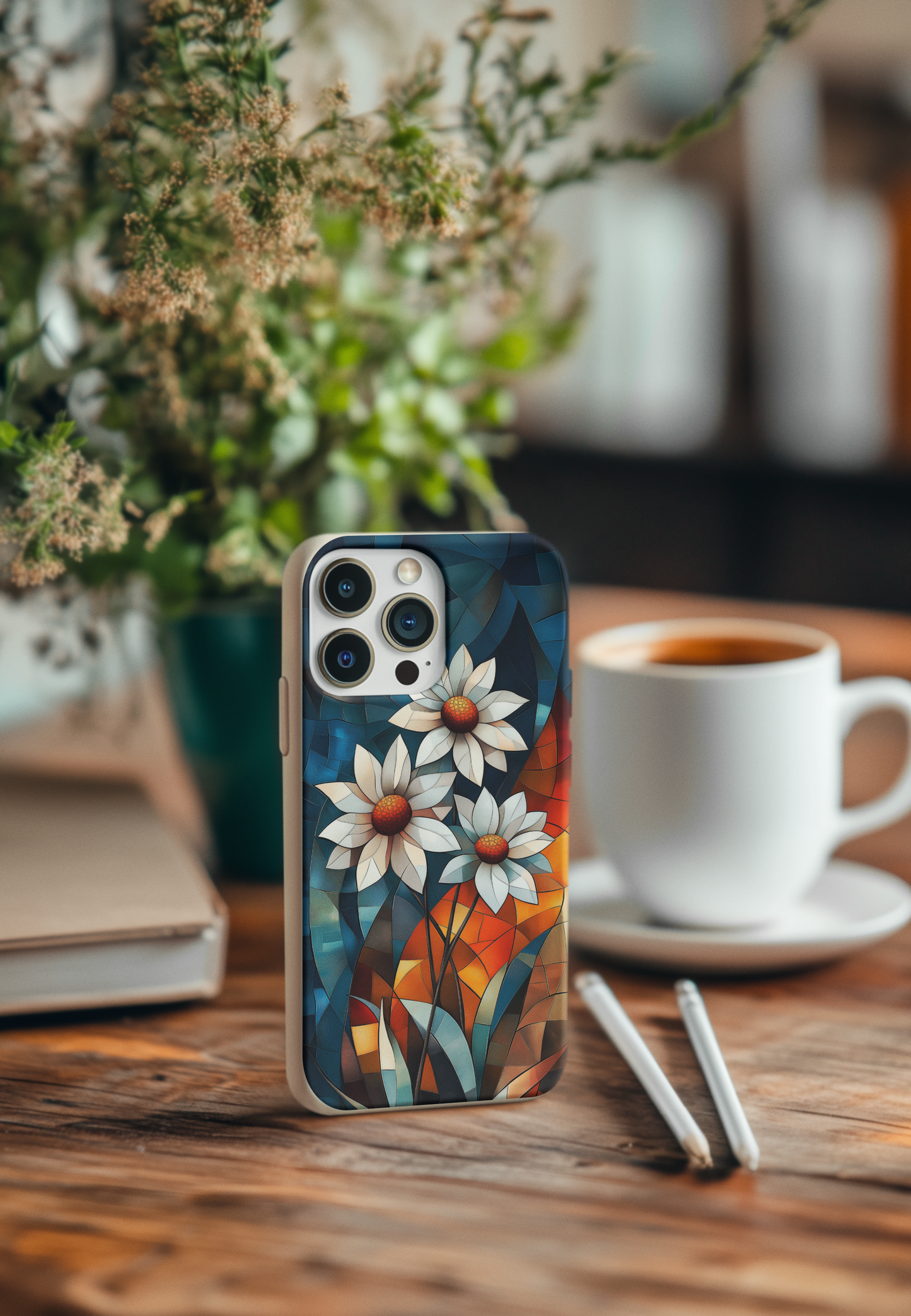 Geometric Daisies Bio Case
