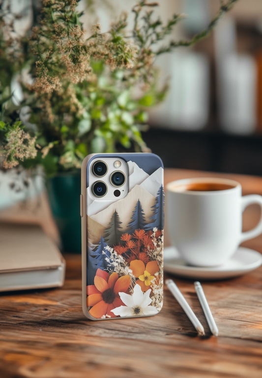 Paper Floral Mountain Bio Case