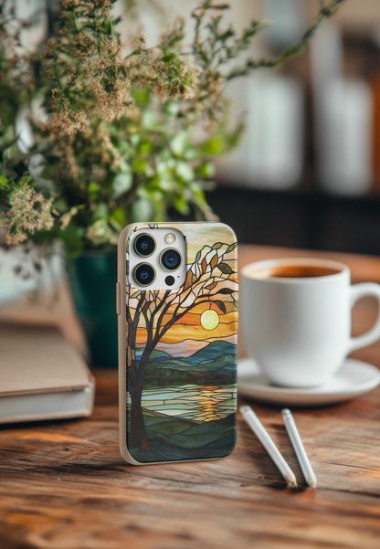 Stained Glass Lake Sunset Bio Case