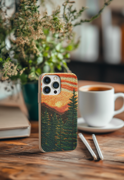Faux Embroidered Mountain Bio Case