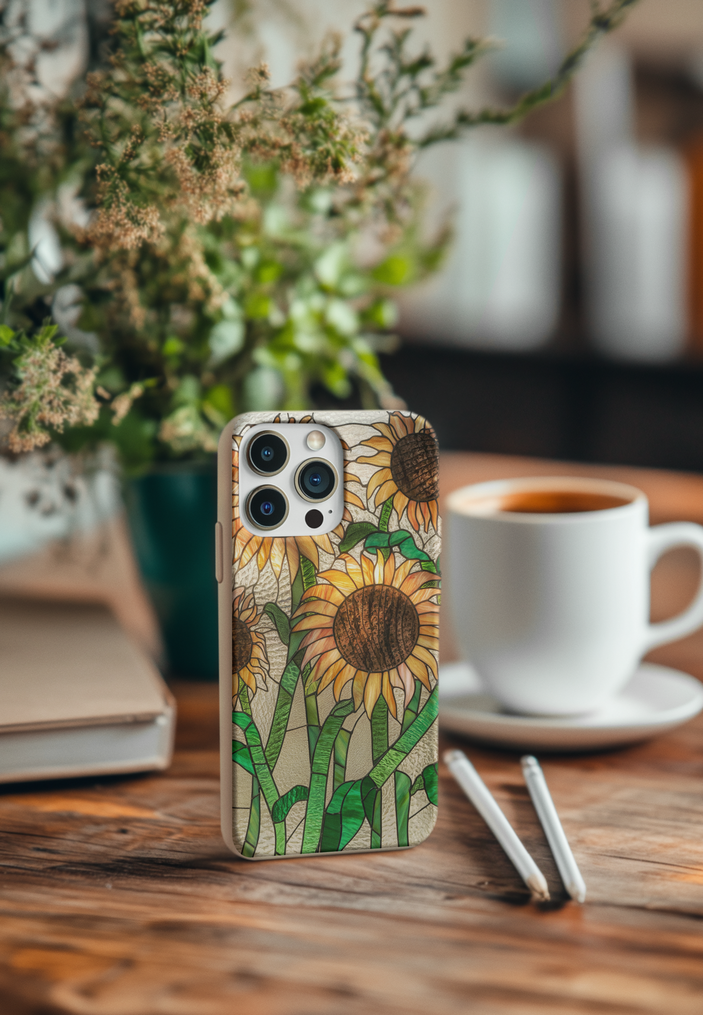 Sunflower Stained Glass Bio Case