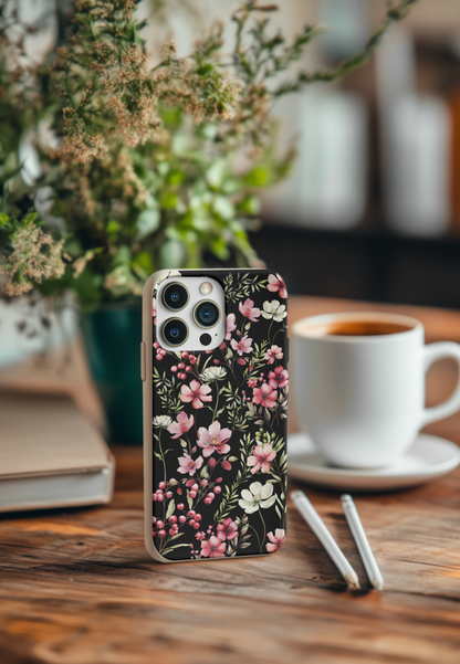 Black Rose Floral Bio Case
