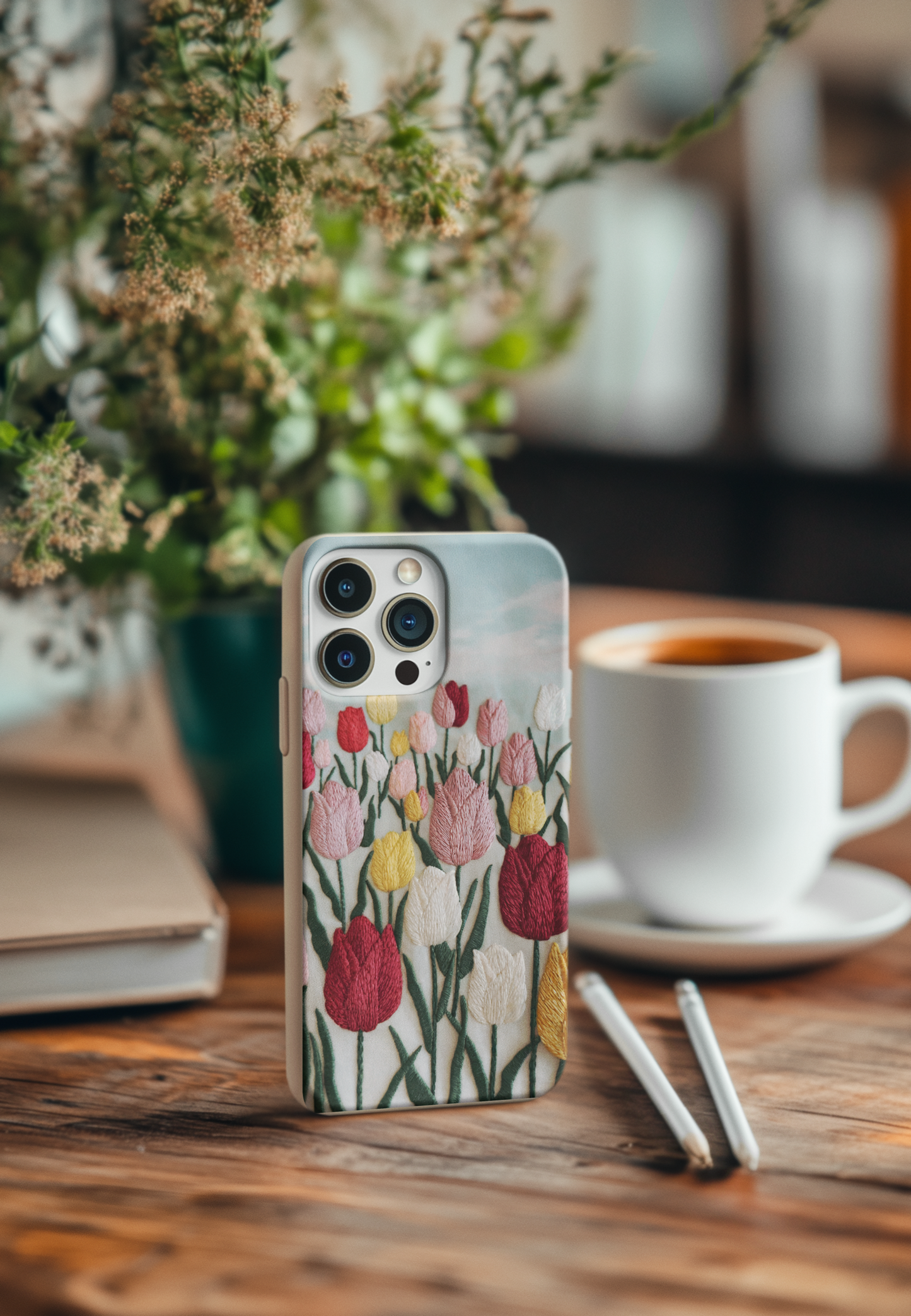 Tulip Embroidered Look Bio Case