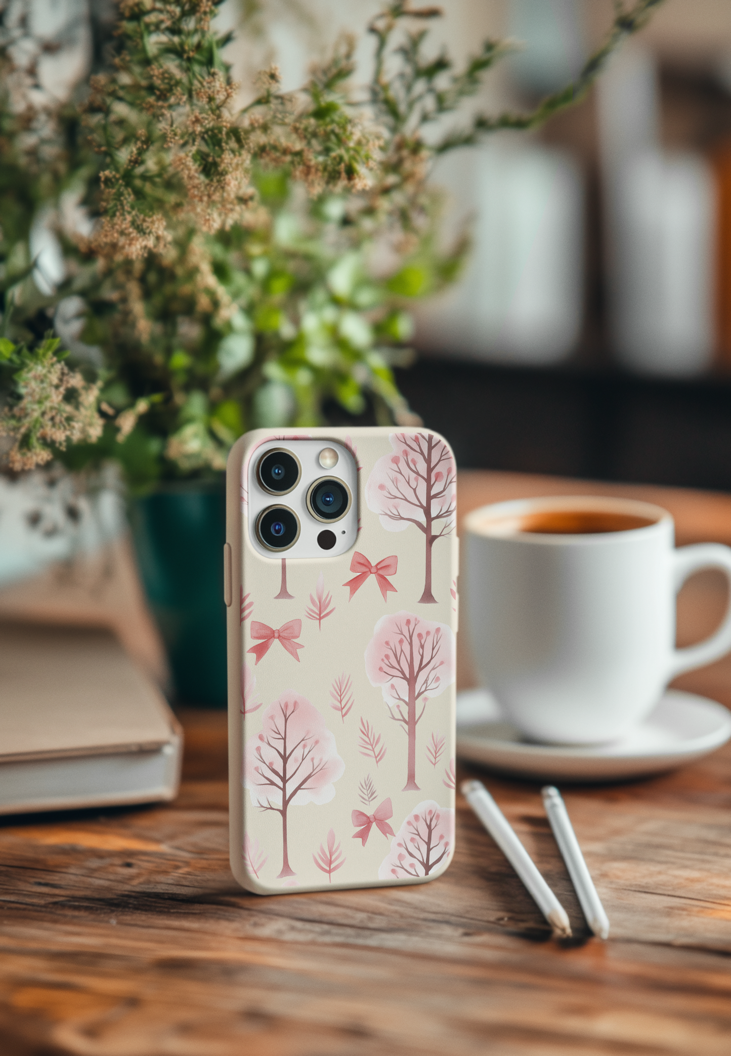 Watercolor Bows and Trees 2 Bio Case