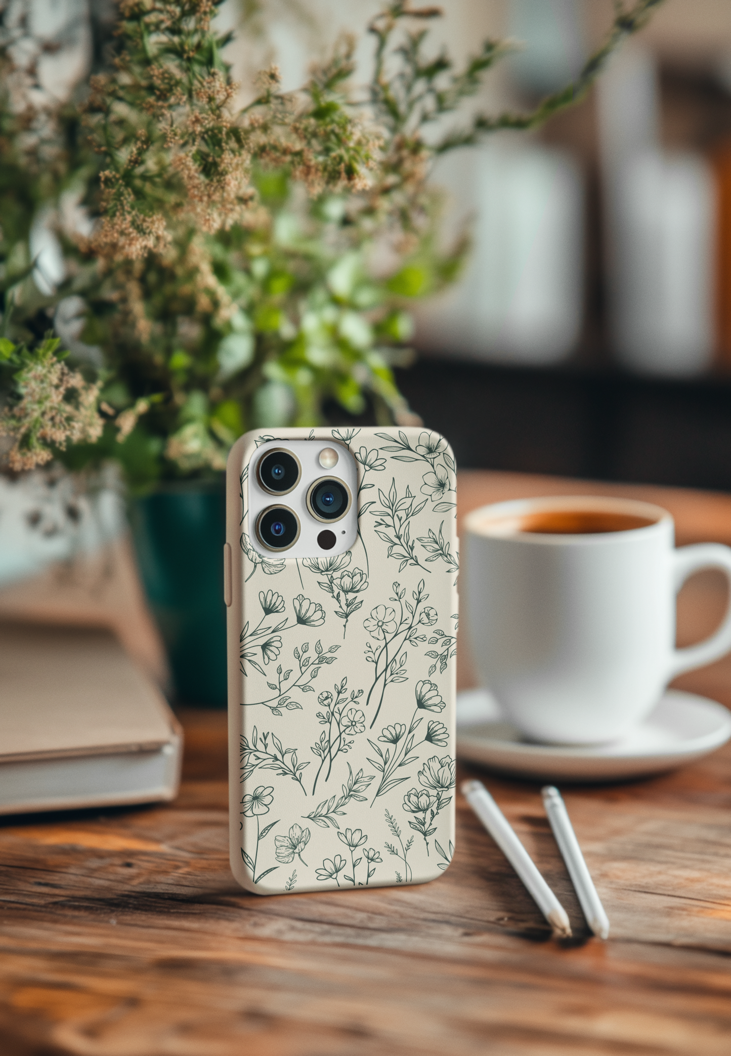 Green Floral Bio Case