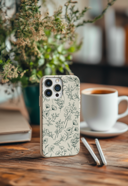 Green Floral Bio Case