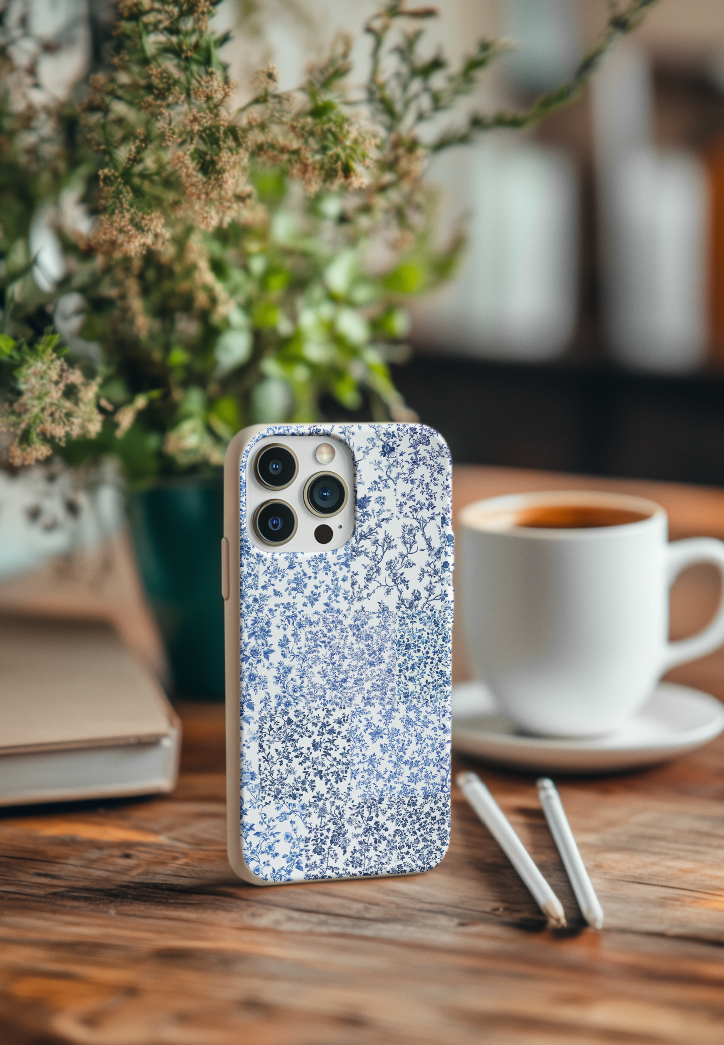 Blue Toile Checkerboard Bio Case
